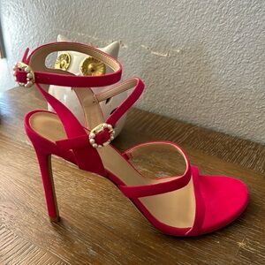 Beautiful hot pink heels sandals